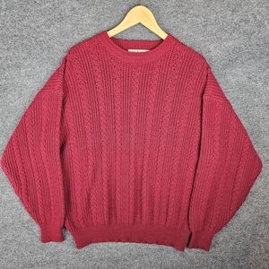 VINTAGE American Weekend Red Knit Crew Neck Sweater (Retro 80s/90s Vibe!)